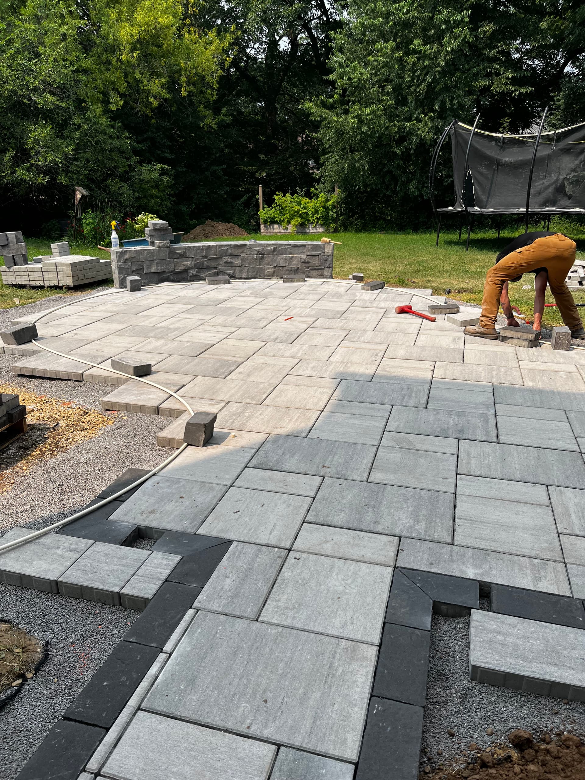 Paver Patio with Seat Wall Taking Shape in Cottage Grove