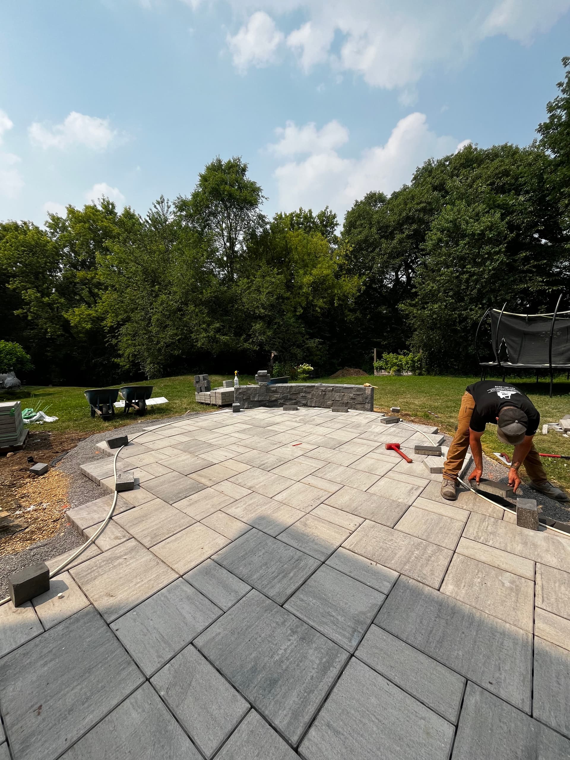 Gallery photos for Paver Patio with Seat Wall Taking Shape in Cottage Grove: Image #1