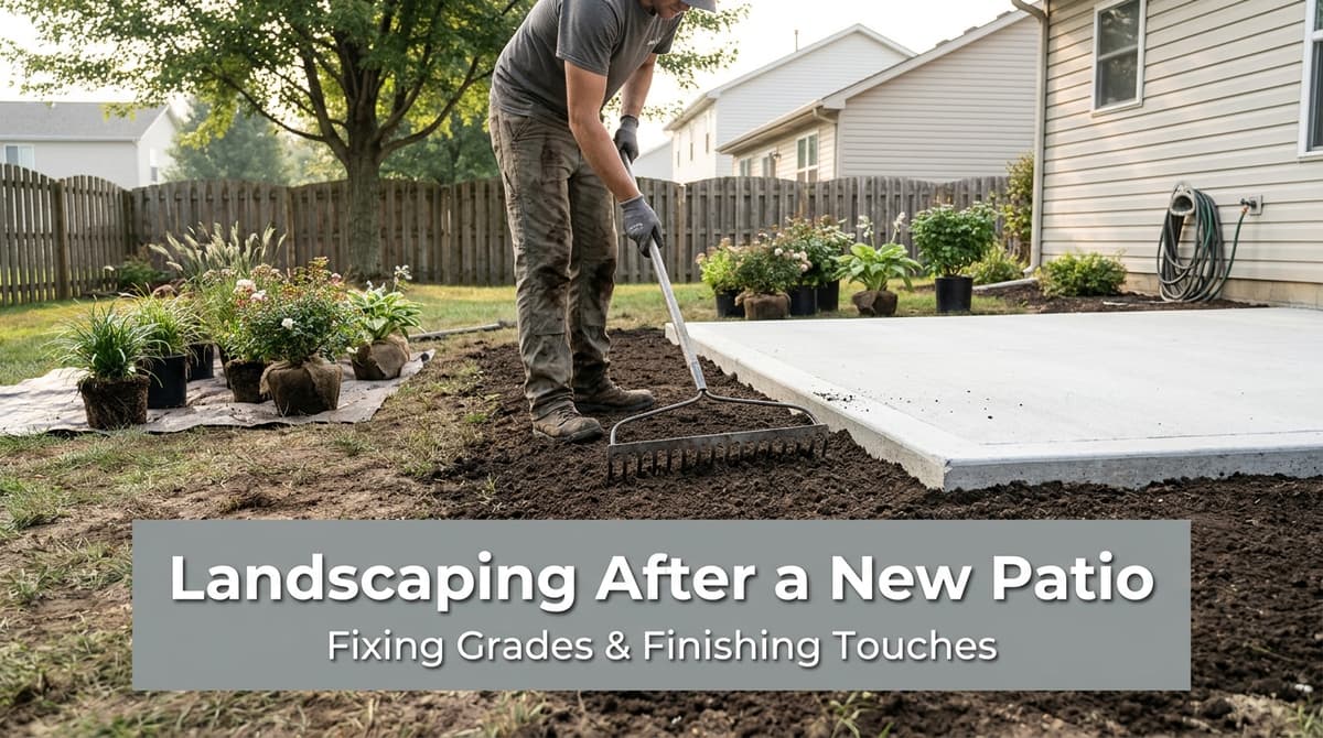 Featured post - Landscaping After a New Patio: Fixing Grades & Finishing Touches